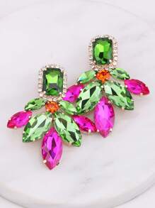 ACEHLN Elegant Copper Alloy Teardrop Angel Wings Dangle Earrings With Sparkling Rhinestones Perfect For Daily Wear, Weddings, And Holiday Celebrations, Everyday Earrings|Teardrop Dangle Earrings|Rhinestone Adorned Earrings