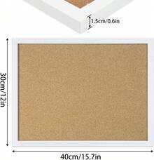 FEBSNOW Cork Board Bulletin Board 15.X 12 Inches With Rectangle White Frame Hanging Pin Office Home Message Board Or Board Decoration - 白色邊框 - 查看 9
