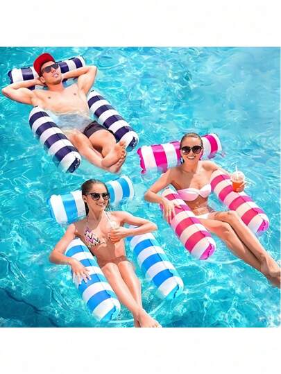 Pool Floats 4-In-1 (Hammock, Saddle, Lounge Chair, Drifter), Inflatable Pool Floats Hammock(With Random Color Free Air Pump), Swimming Pool Float Adult Inflatable Water Hammock,Multi-Purpose Pool Hammock For Adults Vacation,Christmas Personalised Christmas Gifts For Women Men,Funny Gifts For Teenager