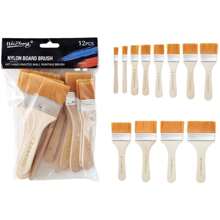 1/6pcs Nylon Paint Brush, Short Wooden Stick Art Paint Gouache Brush, Acrylic Wall Painting Brush, Art Supplies, Perfect For Art, Acrylic, Oil Painting, Electronics And Printing Board Cleaning, Tool Brush, Barbecue Brush, Board Brush, Paint Brush, Dust Cleaning Brush, Art Brush, Oil Paint Brush, Computer Keyboard Brush, Small Bristle Brush, Wooden Handle Nylon Board Brush Oil Painting Brush