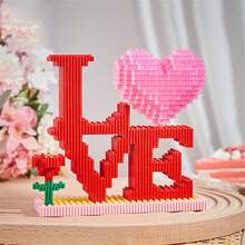 A Set Of 700 Small Particles To Assemble Building Blocks Love Peach Pen Holder Assembly Toy Gift Model Ornaments Birthday Gift Christmas Gift Etc. - Multicolor - View 8