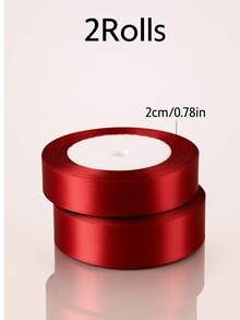 1 Roll/25yards 0.6-5cm Wide Wine Red Ribbons Bow Polyester Ribbon Wedding Decoration Diy Handmade Ribbon Floral Arrangement Baking Packaging - Red - View 12