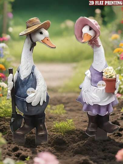 1pc Rural Style Cartoon Duck Outdoor Garden Decoration, Simulated Animal Acrylic Courtyard Decoration Pile, Using 0.3cm Durable, Scratch Resistant And Waterproof Acrylic Made Outdoor Decoration Pile. Suitable For Courtyard Decoration, Outdoor Garden Decoration, Balcony Decoration, And Home Decoration. Suitable For Thanksgiving, Christmas, Labor Day, It Is A Gift For Family And Friends