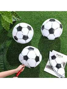 10pcs/5pcs Inflatable Water Soccer Balls, Beach Footballs, Outdoor Games Balls, Beach Party Decor Balls, Lightweight & Easy To Carry, Beach Essentials, Beach Accessories, Pool Float - Multicolor - View 3