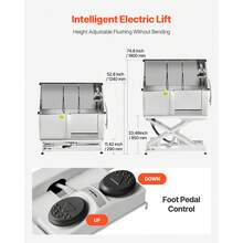 Electric Lift Dog Washing Station, 50 Inch Professional Stainless Steel Pet Grooming Tub W/ PE Water Filter Board, Faucet & Showerhead Dog Bathtub Washing Sink For Multiple Pets (Right Door) - US A Type Plug(110-127V) - View 3