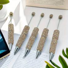 5pcs DIY Bead Pen New Full Diamond Bead Pen Creative Pen Bead Pen - 棕色 - 查看 1