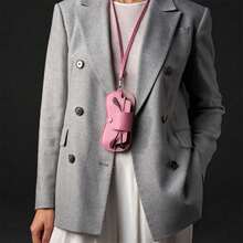 Portable Sunglasses Storage Bag Glasses Case Hanging Neck PU Leather Glasses Holder Protective Sleeve With Lanyard Sunglasses Pouch