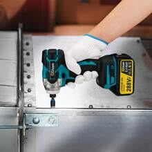 Gisam Llave de impacto eléctrica sin escobillas de 520 N.M, llave eléctrica inalámbrica de 1/2 pulgada, para destornillador inalámbrico Makita de 18 V, herramienta eléctrica - Ver 4