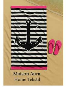Beach Towel – 100% Microfiber Polyester – 75x150 Cm – Lightweight & Quick Dry – Made In Turkey - Black - View 1
