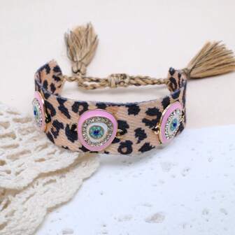 1 Piece Handmade Demon Eye Woven Lucky Bracelet, Fashionable Accessory Suitable For Family, Friends, Holiday Gifts, Daily Wear