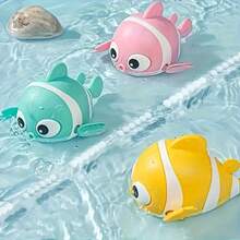3pcsColorful Wind-Up Clownfish , Perfect For Bath Time & Outdoor Play, Available In Pink, Blue, Yellow - Ideal Halloween & Christmas Gift - Multicolor - View 5