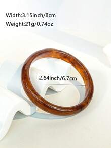 1pc Asymmetrical Tie Dye Resin Bracelet & Ring Set, Suitable For All Seasons, Boho Vacation Style