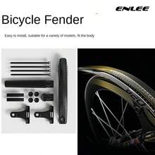 ENLEE Bicycle Fenders Gravel Flat Handle Road Cart, Front And Rear Universal Gear Water Plate With Rear Quick Disassembly. - Black - View 1