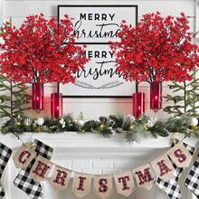 1/3/6 束人造秋季橙色花朵假满天星丝绸茎用于桌面中心装饰花瓶厨房现代家居室内室外感恩节秋季装饰真实触感红色丝绸花束假花用于花瓶家庭办公室婚礼春冬季室内室外中心装饰桌面派对装饰假丝绸植物装饰婚礼派对装饰花束真实触感 DIY 家居花园