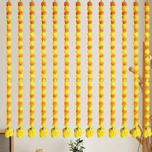 New Marigold Flower Garland For Mantle Hanging Artificial Bells Diwali Garland Wreath For Door Home Party Decoration, Christmas, Christmas Decorations, Christmas Decoration, Bathroom Decor, Bathroom Decor And Accessories, Bathroom Decor And Accessories, Halloween Decor, Halloween, Home Decor, Wall Decor, Halloween Decor, Christmas Decor Home, Christmas Decorations, Christmas Decoration - 多彩的 - 查看 4