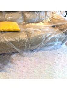 Lona plástica resistente, lámina transparente extra grande para protección de muebles y pisos, funda impermeable para sofá para pintura, remodelación y prevención de polvo en proyectos de mejora del hogar (sin modelo de posicionamiento), funda para cabecera, accesorios de jardín al aire libre, artículos necesarios