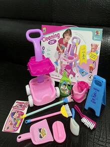 10-Piece Children's Pretend Play Toy Set, Including Bathroom Accessories, A Shopping Cart, And Miniature Household Storage Tools. Suitable For Parent-Child Interaction And Role-Playing, And Makes A Great Gift For Boys And Girls Aged 3-12. (Accessory Colors Are Random) (Packaging Image Is For Reference Only) - Multicolor - View 3
