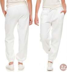 Sweatpants Women - Closed Cinch Bottom Fleece Lounge Womens Plus Size Joggers - White - View 3