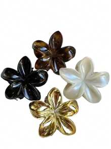 4 pezzi Fermagli per capelli in acrilico floreali grandi da 6 cm, eleganti e chic, accessori personalizzati per raccogliere i capelli, versatili, decorazioni per acconciature casual e dolci