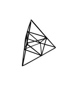 DECORATIVE IRON PYRAMID SCULPTURE - Black - View 2