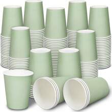 10/25/50/100pcs Sage Green Disposable Paper Cups, Cold Drink Cups And Coffee Cups, Suitable For Birthday Parties, Family Gatherings, Picnics, Party Decorations