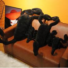 Preparado para Halloween - Escorpión negro de peluche realista: 3D serie oscura, animal de peluche para una decoración espeluznante del hogar o un juguete festivo