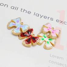 1 Pieza Dije de mariposa de lujo de acero inoxidable con rhinestones - Colgantes esmaltados para manualidades de joyería, aretes, collares, pulseras