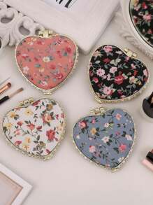 便携式折叠化妆镜，配有可爱的布套和印花图案，双面化妆镜适合家庭和旅行，非常适合美容爱好者和化妆爱好者，是送给女性、女孩、母亲、朋友和妻子的理想礼物