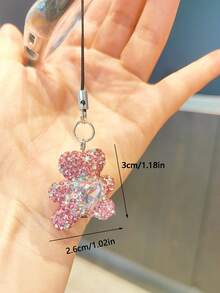 Pink Full Diamond Cherry Phone Pendant Shining Full Diamond Cute Cherry Phone Hanging Rope Cute Gourd Phone Hanging Rope - Multicolor - View 11