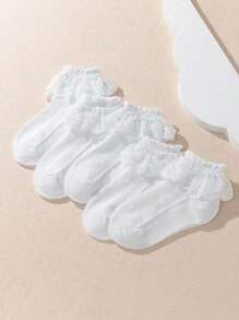 3 pares de calcetines de malla transpirables con ribete de encaje para niñas bebé, de estilo princesa, con diversos patrones, finos para verano