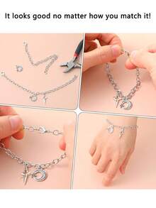 10/5 chiếc vòng tay mạ vàng - Vòng tay mặt dây chuyền vàng - Vòng tay thép không gỉ 304, vòng tay mặt dây chuyền tự làm, vòng tay khóa càng cua cho nam và nữ, vật liệu làm trang sức tự chế. - Vòng tay DIY Lobster Clasp - Xem 4