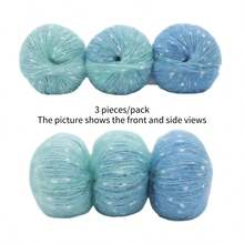 50g Set di 3 palle di filato morbido e appiccicoso con motivi a pois e fiocchi di neve sfumati, adatto per realizzare all'uncinetto vestiti, sciarpe, maglioni