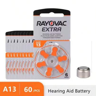 Hearing Aids Battery A13 13A 13 P13 PR48 1.45V RAYOVAC EXTRA Zinc Air Batteries For BTE CIC RIC Sound Amplifier Earphones