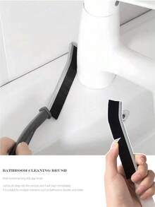 多功能浴室清洁刷套装 - 包括瓷砖缝隙刷、水槽刷、水龙头刷、浴缸刷、窗户刷，适用于厨房、浴室、瓷砖缝隙和难以触及的区域。浴室配件，浴室工具。 - 黑色 - 查看 2