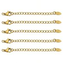 10 stuks roestvrijstalen verlengkettingen met kreeftsluitingen voor het maken van doe-het-zelf sieraden, armbanden, kettingen en connectoren