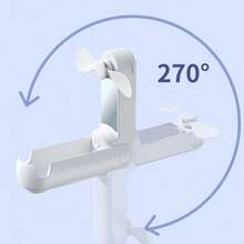 2026 New 5 In 1 Portable Mini Handheld Fan, Pocket Fan With Mobile Phone Holder, Mirror, Power Bank, Flashlight Ideal For Travel/Beach/Eyelash/Makeup/Vacation - trắng - Xem 5