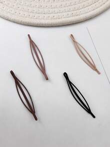 4个/套 女士7厘米圆形金属发夹，适合日常佩戴，发饰，爪夹，弹簧夹，发卡，发爪，发饰，头部饰品，女士发饰，发夹，发卡 - 彩色 - 查看 2