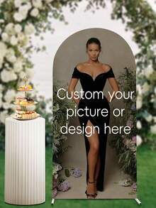Personalized Spandex Arch Cover - Custom Arch Backdrop Cover Fit Round Top Backdrop Frame Stand, Arch Backdrop Cover For Birthday, Theme Party, Wedding,Multiple Size Options ,Forever Love - Multicolor - View 1
