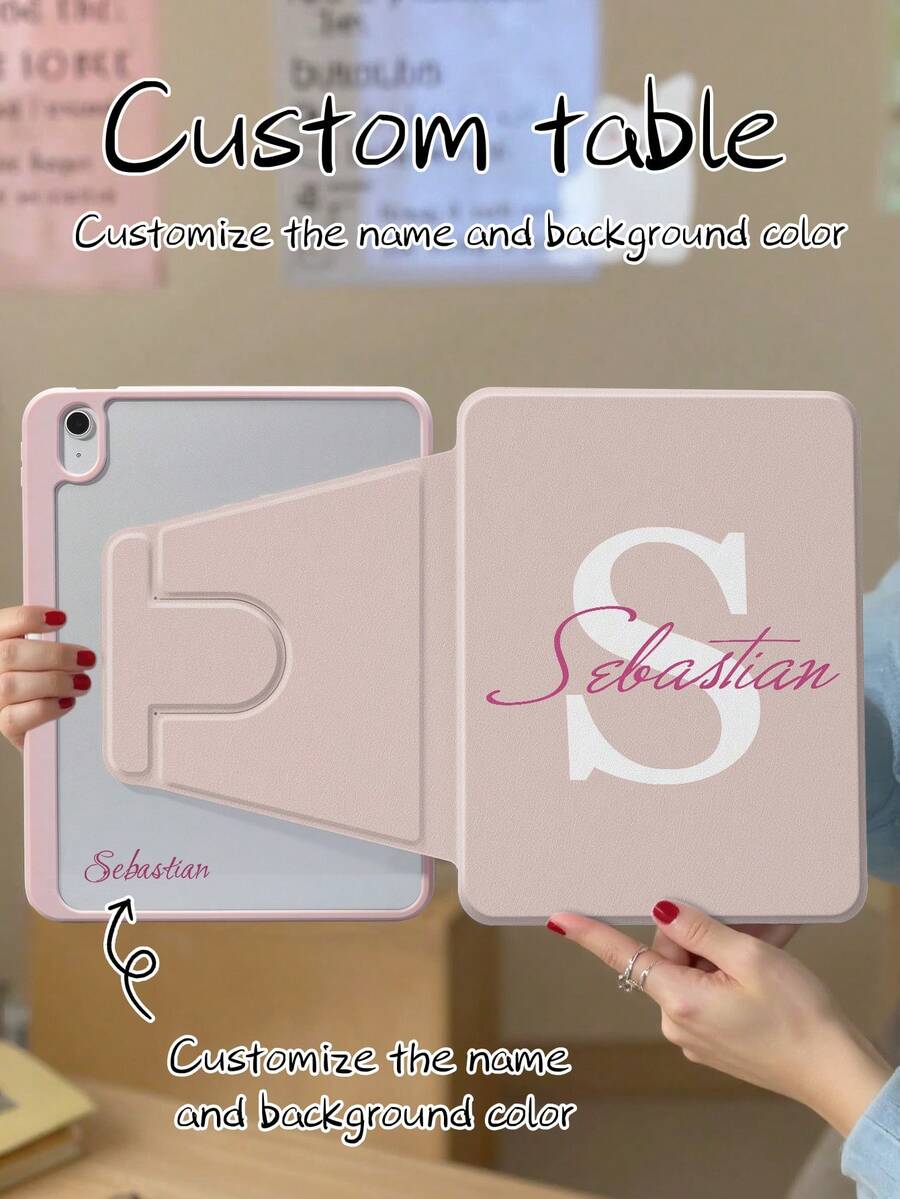 Ayotu 雙面可客製化平板保護殼,相容第10代 iPad,相容 iPad Air 4/5 (10.9 吋),壓克力材質,抗彎折,可橫向與縱向旋轉,亦相容 11 吋 Pro 與第7/8/9代 (10.2 吋),時尚多彩復古可愛簡約有趣,獨特個性化,適合送給他/她、男友、女友、家人、朋友、祖父母與愛人,適用於週年紀念與生日,個性化封面 - 彩色 - 查看 1