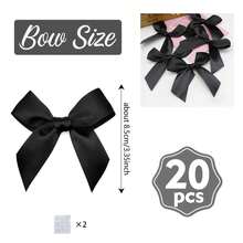 22pcs Red, Black, Red & White Bow, Flower Decorative Sewing Embellishments For Scrapbooking, Cards Making, Wedding, Birthday Party, Christmas Gifts, Women Fashion Headpiece, Elegant Party Supplies, Ribbon Bows, Decorative Bows - Large - View 15