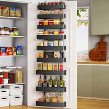 Moforoco White 9-Tier Over Door Pantry Organizer, Pantry Organization And Storage, Metal Hanging Spice Rack Shelves Door, Home & Kitchen Essentials, Laundry Room Bathroom Organization2025 - Black - View 12