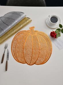 1-12 pièces Dessous de plat feuille de citrouille d'Halloween, dessous de plat citrouille creuse en PVC pour Thanksgiving, convient pour la décoration de la table de fête