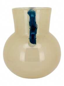 VASO DECORATIVO ENFEITE CASA VIDRO 21x17x17cm MARFIM