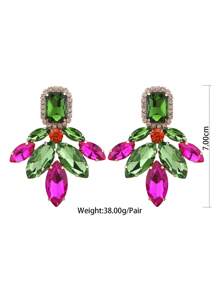ACEHLN Elegant Copper Alloy Teardrop Angel Wings Dangle Earrings With Sparkling Rhinestones Perfect For Daily Wear, Weddings, And Holiday Celebrations, Everyday Earrings|Teardrop Dangle Earrings|Rhinestone Adorned Earrings