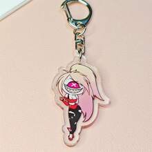 Anime GOODS Anime Acrylic Keychain -Vicky Charlie Alastor Cute Y2K Cartoon Pendant, Suitable For Bags And Keys, Perfect Gift For Fans, Cosplay Accessories Car Key Bag Backpack Small Jewelry Key Ring Accessories Creative Student Gifts Anime Derivatives, Creative Backpack Pendants, Car Key Pendants, Acrylic Keychains, Japanese Comic Pendants, Neko Contents Seed Keychain Collectibles, Pendants, Otaku Collection Gifts, Cheap Gifts School Letter Car Accessories Goth