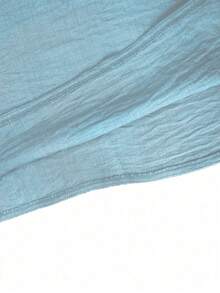 纯色优雅圆领长袖超长休闲修身连衣裙，适合女士日常穿着 - 淺藍色 - 查看 7