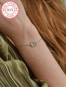1 Pieza Brazalete de mujer personalizado de plata de ley 925 con inicial, joyería personalizada con letras, estilo bohemio, diseño único de brazalete personalizado - Multicolor - Ver 2