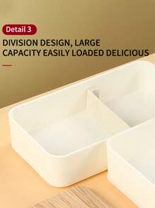 1Set Bamboo Bento Box With Compartments And Utensils, Stackable Lunch Box, Snack Container, Includes Spoon And Fork For Meal Prep Perfect For Back To School, Fishing, Camping,And Holiday Gift For Christmas And Thanksgiving!