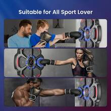 Music Boxing Machine, Smart Music Boxing Machine For Adults, Punching Machine, Musical Boxing Machine Wall Mounted, Smart Boxing Machine With Gloves Boxing Gifts For Boys Men - Black - View 7