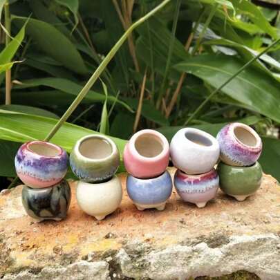 Doniczki na sukulenty z otworami drenażowymi – miniaturowe ceramiczne doniczki, odpowiednie dla małych roślin, Boże Narodzenie, ozdoby świąteczne, świąteczne dekoracje do wnętrz, prezenty świąteczne, ozdoby na stół świąteczny, świąteczne prezenty świąteczne, prezenty, prezenty dla kobiet